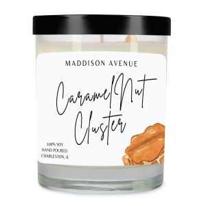 Caramel Nut Cluster Clear Spa Glass Jar Candle