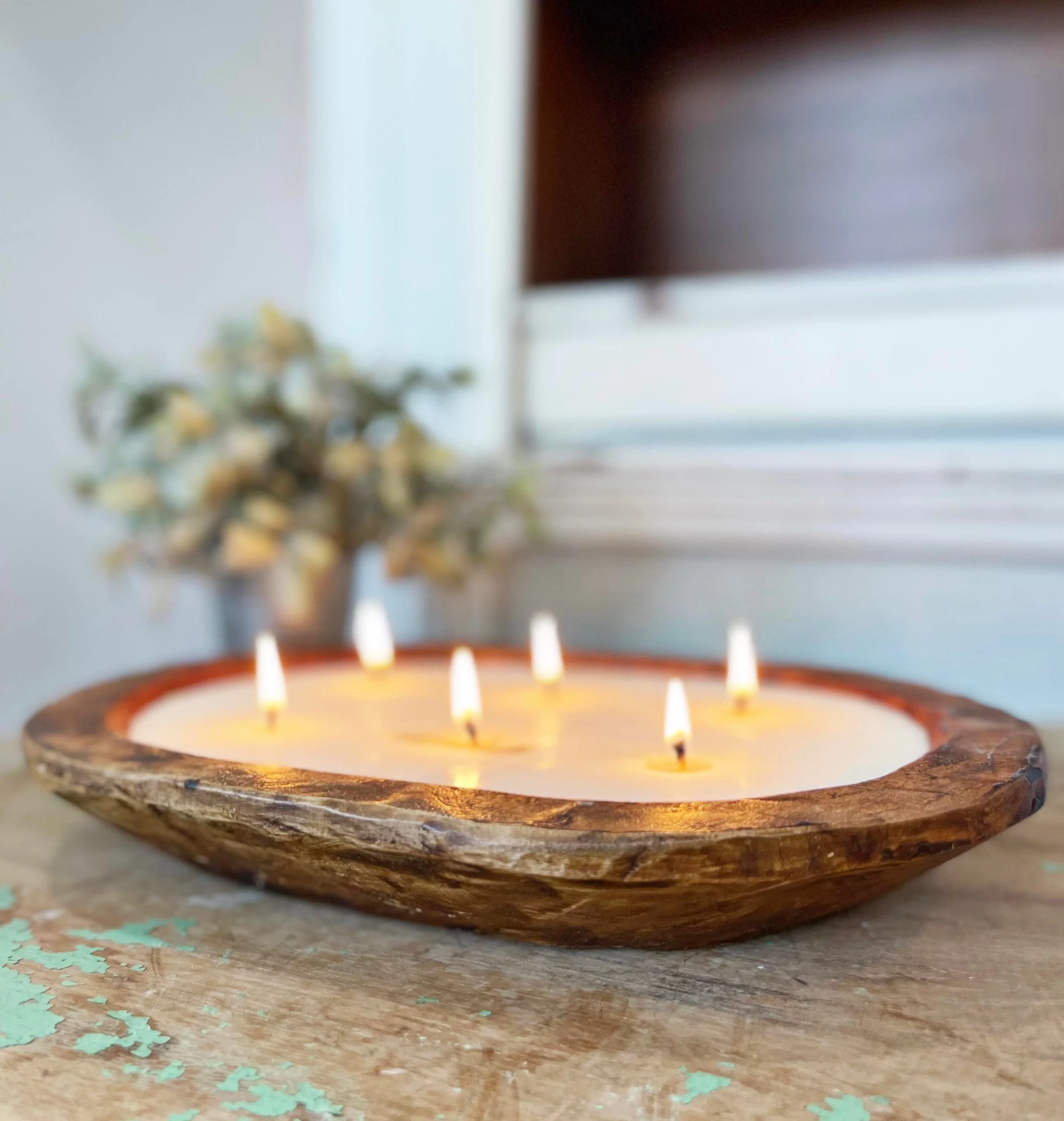 Large 7 Wick Dough Bowl Candle