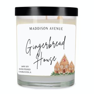 Gingerbread House Clear Spa Glass Jar Candle